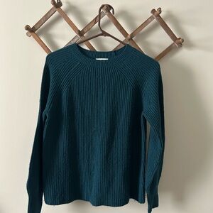Teal Ribbed Knit Sweater